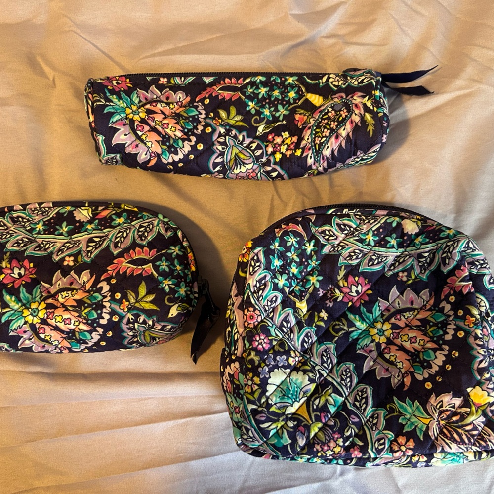 Vera Bradley Quilted Cosmetic Bags French Paisley Pattern